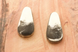 Genuine White Buffalo Turquoise Sterling Silver Native American Earrings